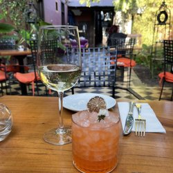 Casaluz - Sauvignon Blanc and Gypsy Eye (gin cocktail w/ pomelo and lemon juice)