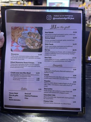 Menu photo 4 Jax Restaurant & Grill Jacksonville, FL
