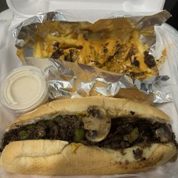 Philly cheesesteak and Chili Cheese Fries Philly cheesesteak and Chili Cheese Fries