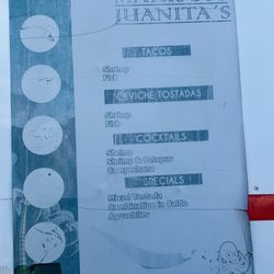 Tacos y Mariscos Juanita's - Menu