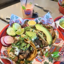 Birria taco, carne asada taco, salciado taco Birria taco, carne asada taco, salciado taco