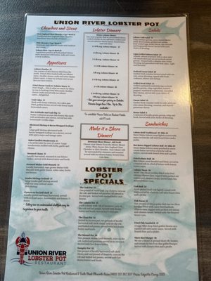 Menu photo 4 Union River Lobster Pot Ellsworth, ME Menu photo 4 Union River Lobster Pot Ellsworth, ME