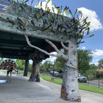 Smither Park - Bottles used as the greenery on top of the tree - Parks Near Me - Houston, Texas Smither Park - Bottles used as the greenery on top of the tree - Parks Near Me - Houston, Texas