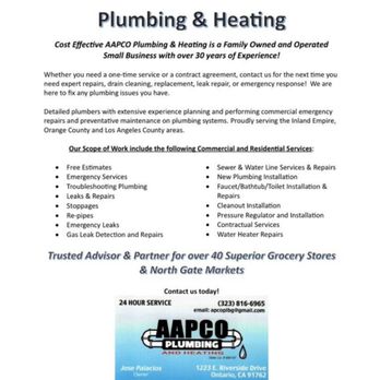 AAPCO Plumbing & heating - Plumbing Near Me - Ontario, California AAPCO Plumbing & heating - Plumbing Near Me - Ontario, California