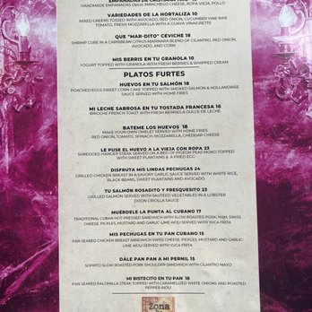 Zona De Cuba - Brunch menu - Cuban Near Me - Bronx, New York Zona De Cuba - Brunch menu - Cuban Near Me - Bronx, New York