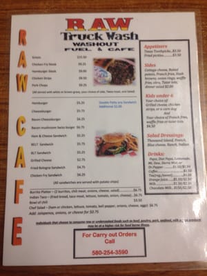 Menu photo 2 Raw Truck Wash Woodward, OK
