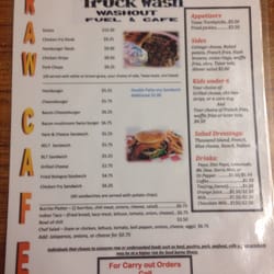Raw Truck Wash - Menu page 1 2015