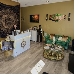Step into comfort. Our front desk and lounge were designed with intention- for peace, beauty and a touch of magic.