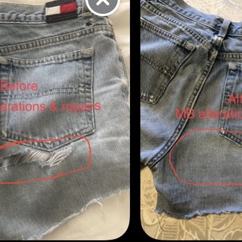 Margarita B - Is one more example of before and after invisible repair in this shorts on satisfied customer - Sewing & Alterations Near Me Margarita B - Is one more example of before and after invisible repair in this shorts on satisfied customer - Sewing & Alterations Near Me