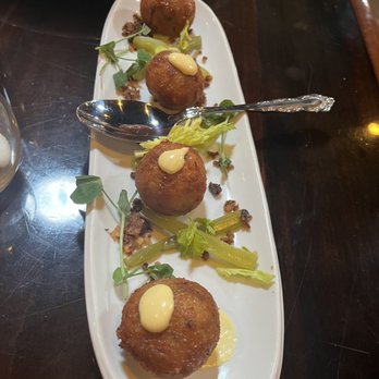 Odd Duck - Foie Gras Duck Confit croquettes - New American Near Me - Milwaukee, Wisconsin Odd Duck - Foie Gras Duck Confit croquettes - New American Near Me - Milwaukee, Wisconsin