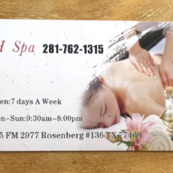 H Spa - Information - Massage Near Me - Rosenberg, Texas