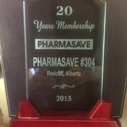 Pharmasave - Recognition award for 20 years membership as Redcliff Pharmasave. @idealprotienmh
