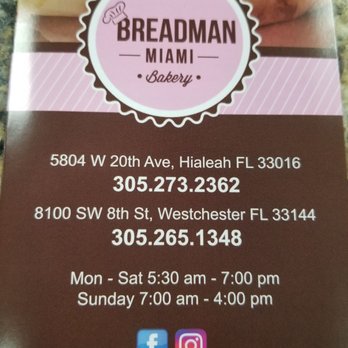 Breadman Miami - Bakeries Near Me - Hialeah, Florida Breadman Miami - Bakeries Near Me - Hialeah, Florida