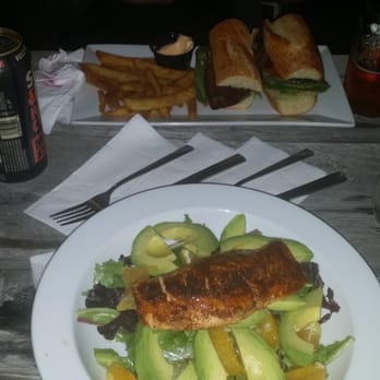 ReBAR & kitchen - Citrus salmon avocado salad and a blt. Absolutely delicious! - Sports Bars Near Me - Lodi, New Jersey ReBAR & kitchen - Citrus salmon avocado salad and a blt. Absolutely delicious! - Sports Bars Near Me - Lodi, New Jersey