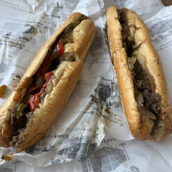 Jim's South St - Cheese Steak - Provolone with peppers and without - Sandwiches Near Me - Philadelphia, Pennsylvania
