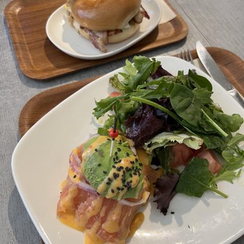 Ogawa Coffee - Egg Bacon Cheese Bagel + Smoked Salmon Avocado Stack - Coffee & Tea Near Me - Boston, Massachusetts