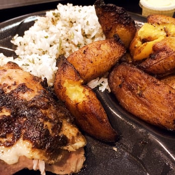 Lima's Chicken - Quarter chicken (dark meat) with sweet plantains and white rice. - Peruvian Near Me - Catonsville, Maryland Lima's Chicken - Quarter chicken (dark meat) with sweet plantains and white rice. - Peruvian Near Me - Catonsville, Maryland
