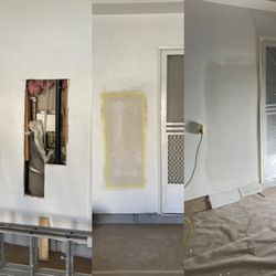 First Class Handyman - Drywall repair ready for spray texture.