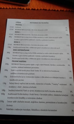 Menu photo 1 Na Paloučku Prague, PR
