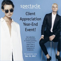 Spectacle - Looking forward to seeing our customers, visitors and friends over this holiday season!