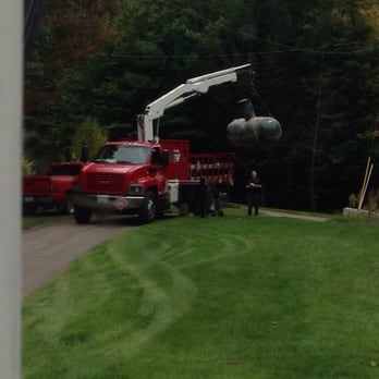 Palmer Gas & Oil - Our 500gal propane tank being temporarily placed in front yard until new trench ready. - Propane Near Me - Atkinson, New Hampshire Palmer Gas & Oil - Our 500gal propane tank being temporarily placed in front yard until new trench ready. - Propane Near Me - Atkinson, New Hampshire