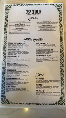 Menu photo 2 Casa De Julia Phoenix, AZ