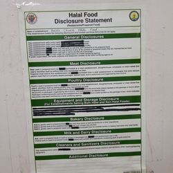 Amin's Chinese Halal Restaurant - Halal Food certificate