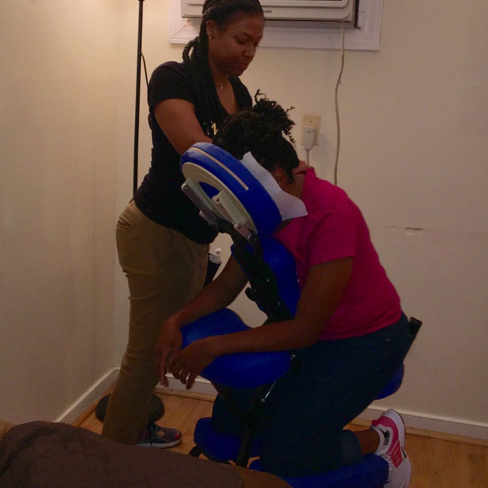 Mahogany Massage - Your Favorite Massage Therapist at a Breast Cancer Awareness party. - Massage Therapy Near Me - Richmond, Virginia