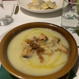 Potato porridge and dumplings in the back. Potato porridge and dumplings in the back.