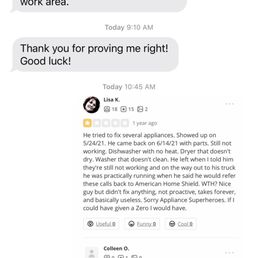 His text response
