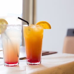 Karachi Cuisine - The Sunrise Mocktail: A tropical blend of orange, pineapple, mango and strawberry.