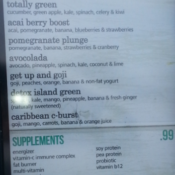 Tropical Smoothie Cafe - Menu with the acai berry boost and get up and goji smoothies. Both delicious. - Sandwiches Near Me - Moore, Oklahoma Tropical Smoothie Cafe - Menu with the acai berry boost and get up and goji smoothies. Both delicious. - Sandwiches Near Me - Moore, Oklahoma