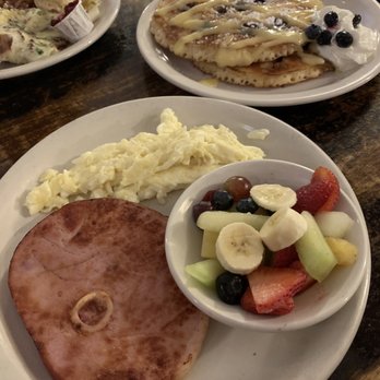 417 Union - Ham and Eggs* plus upgraded to pancake + one additional Lemon Blueberry Pancakes - Breakfast & Brunch Near Me - Nashville, Tennessee