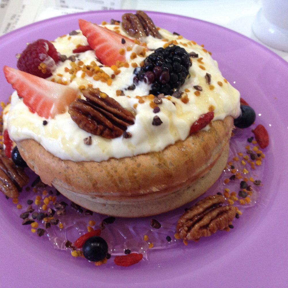 Buckwheat pancakes with coconut yoghurt