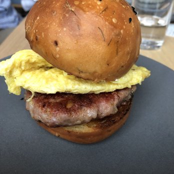 Henrietta Red - Breakfast sandwich - good but amazing if you love sausage - New American Near Me - Nashville, Tennessee