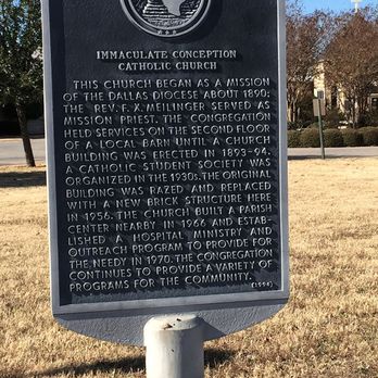 Immaculate Conception Catholic Church - Church history plaque - Churches Near Me - Denton, Texas Immaculate Conception Catholic Church - Church history plaque - Churches Near Me - Denton, Texas