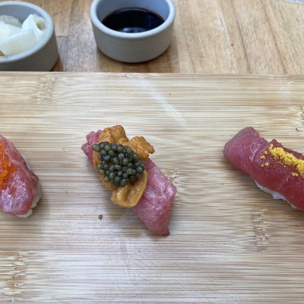 Sushi Lab Rooftop - Tuna flight. Tiny but Melts in your mouth. - Japanese Near Me - New York, New York
