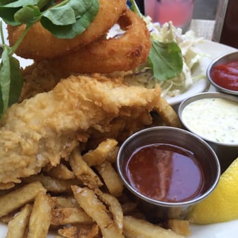 Cody's La Jolla - Fish and chips. Delicious sweet sauce go perfectly with the sea salted fries! - Breakfast & Brunch Near Me - La Jolla, California Cody's La Jolla - Fish and chips. Delicious sweet sauce go perfectly with the sea salted fries! - Breakfast & Brunch Near Me - La Jolla, California