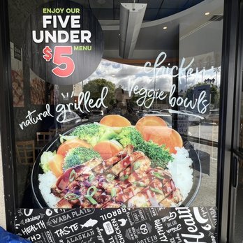 WaBa Grill - a plate of food in front of a window - Fast Food Near Me - Tarzana, California