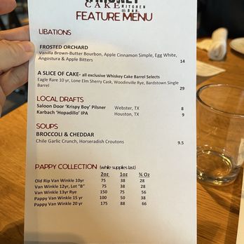 Whiskey Cake Kitchen & Bar - Menu - Whiskey Bars Near Me - Friendswood, Texas