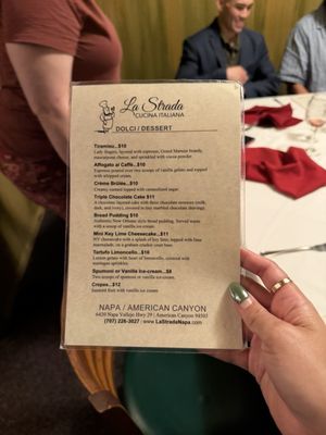 Menu photo 3 La Strada American Canyon, CA