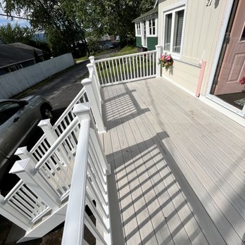 Renaissance Deck Builders - Timbertech Deck in Pittsfield, Ma. Featuring Whitewashed Cedar Composite Decking by Timbertech - Decks & Railing Near Me - Pittsfield, Massachusetts