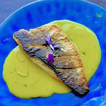 La ong - Sea bass in thai curry dish rearranged and plated by Moi - Thai Near Me - Beverly Hills, California