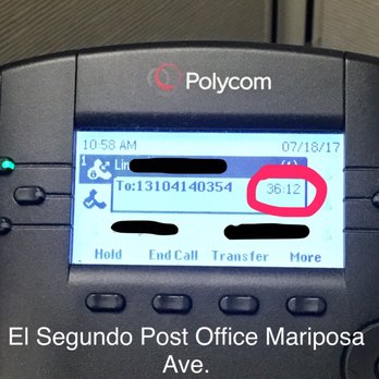 US Post Office - Terrible phone customer service by agent named Tia, who left me on hold for over 40 minutes. I finally hung up and called again. - Post Offices Near Me - El Segundo, California US Post Office - Terrible phone customer service by agent named Tia, who left me on hold for over 40 minutes. I finally hung up and called again. - Post Offices Near Me - El Segundo, California