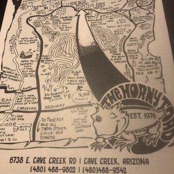 The Horny Toad - Front of menu - American Near Me - Cave Creek, Arizona The Horny Toad - Front of menu - American Near Me - Cave Creek, Arizona