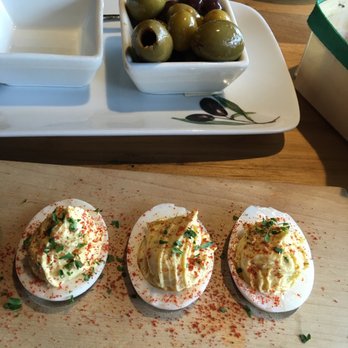 Bread+Bar - deviled eggs and olives - New American Near Me - Benton Harbor, Michigan