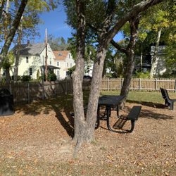 Park Street Playground - Picnic table, bench and trash can - more throughout the park