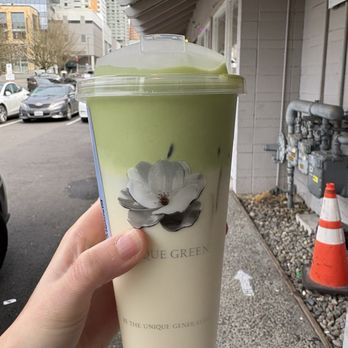 UG Tea - Jasmine Matcha Cream Latte ($6.95) - Bubble Tea Near Me - Bellevue, Washington UG Tea - Jasmine Matcha Cream Latte ($6.95) - Bubble Tea Near Me - Bellevue, Washington