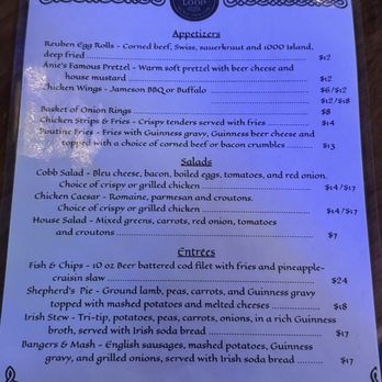 The Emerald Loop - Menu - Irish Pub Near Me - Bend, Oregon