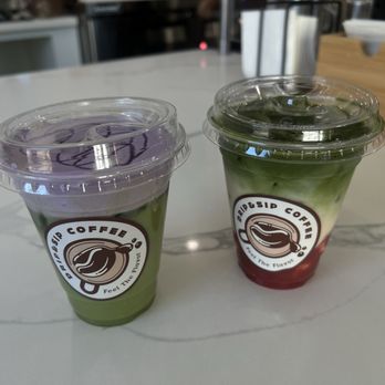Drip and Sip Coffee - Matcha Ube Cloud & Matcha Strawberry - Coffee & Tea Near Me - Chino, California Drip and Sip Coffee - Matcha Ube Cloud & Matcha Strawberry - Coffee & Tea Near Me - Chino, California